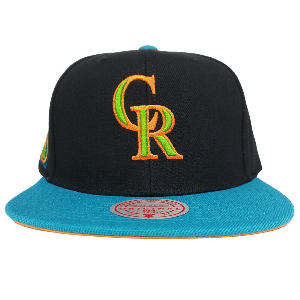 Colorado Rockies Mitchell & Ness MLB Snapback Cap Hat 3D Logo Black Teal NWT